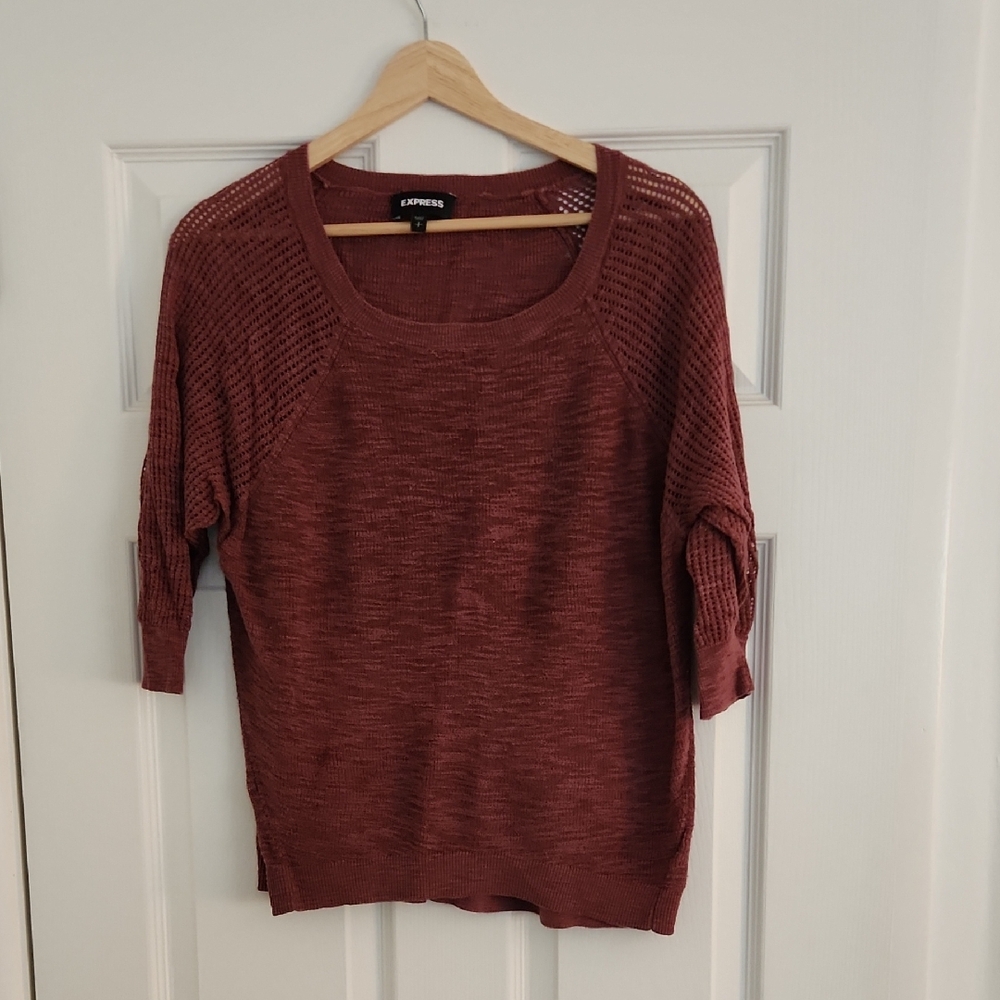 Express Women's Rust Knit Sweater
